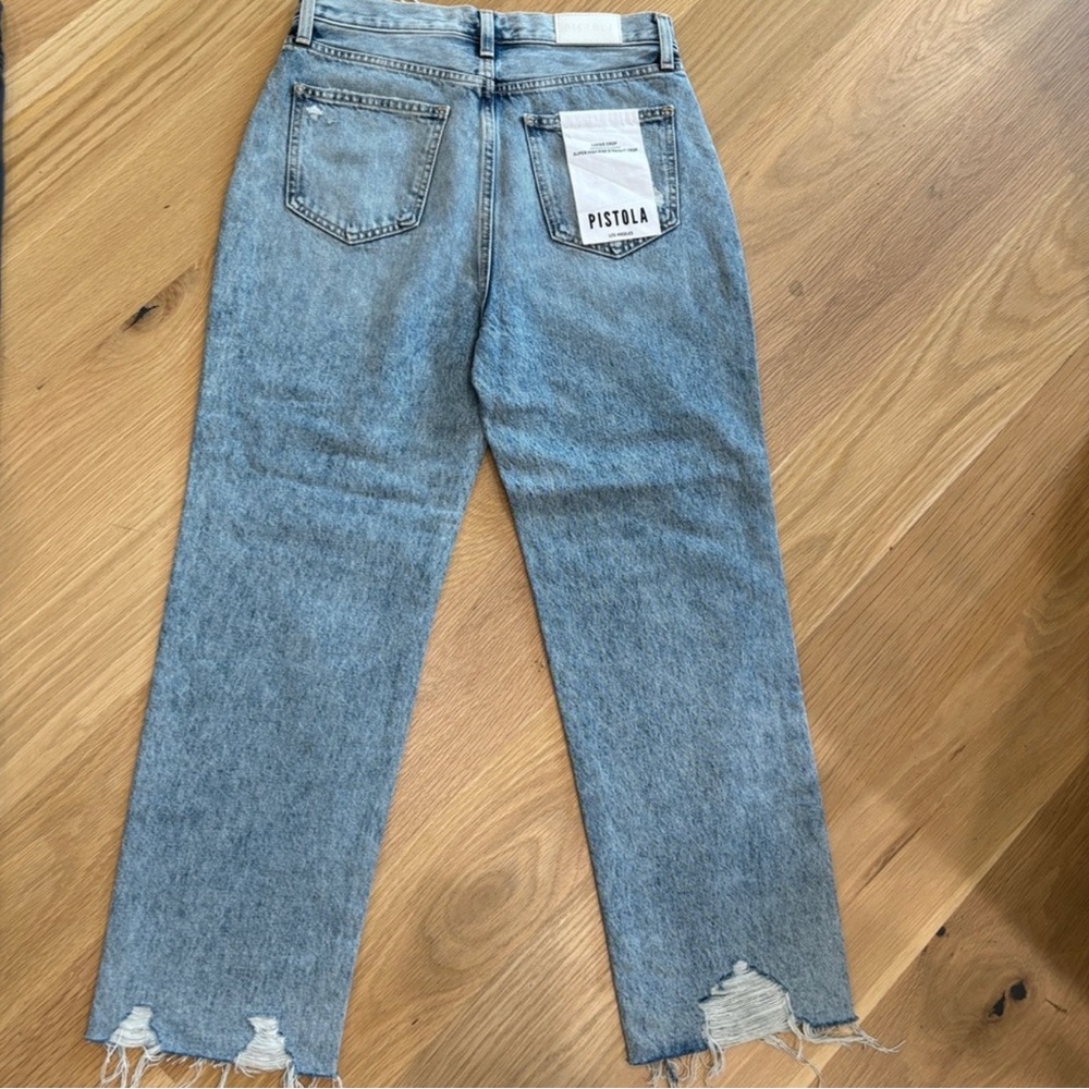 Pistola Denim Cassie Crop Jeans High Rise Baja Size 27 Light Vintage Wash NWT!